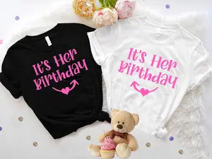 Girls Twin Birthday Shirt, It's Her Birthday Shirt, Matching Sibling Birthday Tee, Share The Same Birthday Shirt, Sisters Bday Gift Tee, Twins Girls Birthday T-Shirt.