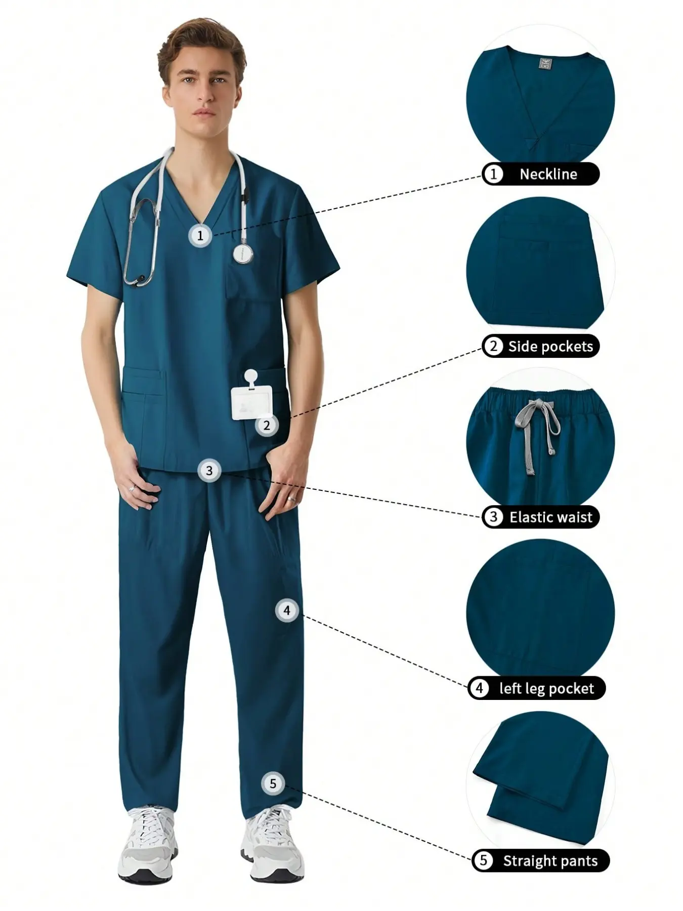 High Quality Professional Workwear Set, Men's SPA Therapist Uniform, Medical Uniforms, Healthcare Uniform, Nursing Uniform, Pet Grooming Salon Fashion Comfort Staff Outfit