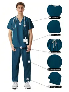 High Quality Professional Workwear Set, Men's SPA Therapist Uniform, Pet Grooming Salon Fashion Comfort Staff Outfit