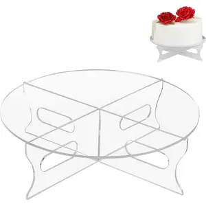 Round Cake Stand with Base, 1 Tier Clear Cupcake Holder Dessert Display Stand, Serving Platter for  Party, Birthday Party, Wedding,  Shower, Home Decoration 12" (Clear)