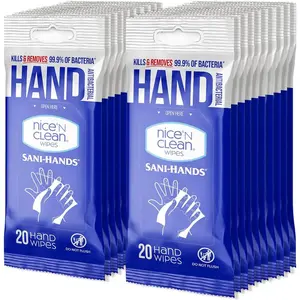 Nice 'N Clean Sensitive Skin Wet Hand Wipes, Blue, 400 Count - Infused with Aloe & Vitamin E