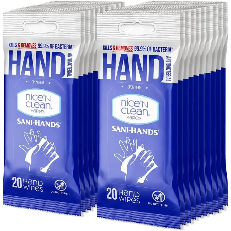 Nice 'N Clean Sensitive Skin Wet Hand Wipes, Blue, 400 Count - Infused with Aloe & Vitamin E