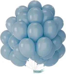 PartyWoo Dusty Blue Balloons 50pcs 12 Inch Slate Blue Boho Neutral Latex Helium Balloons for Baby Shower Gender Reveal Wedding Anniversary Graduation Cat Tornado Birthday Party Decorations Blue-F55