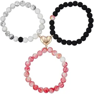 valentines gifts Colorful Beaded Love Heart Matching Bracelet for Mother Daughter Best Friends Cute Cartoon Butterfly Friendship Charm Bracelet for Women Men Sister Birthday Jewelry Gifts