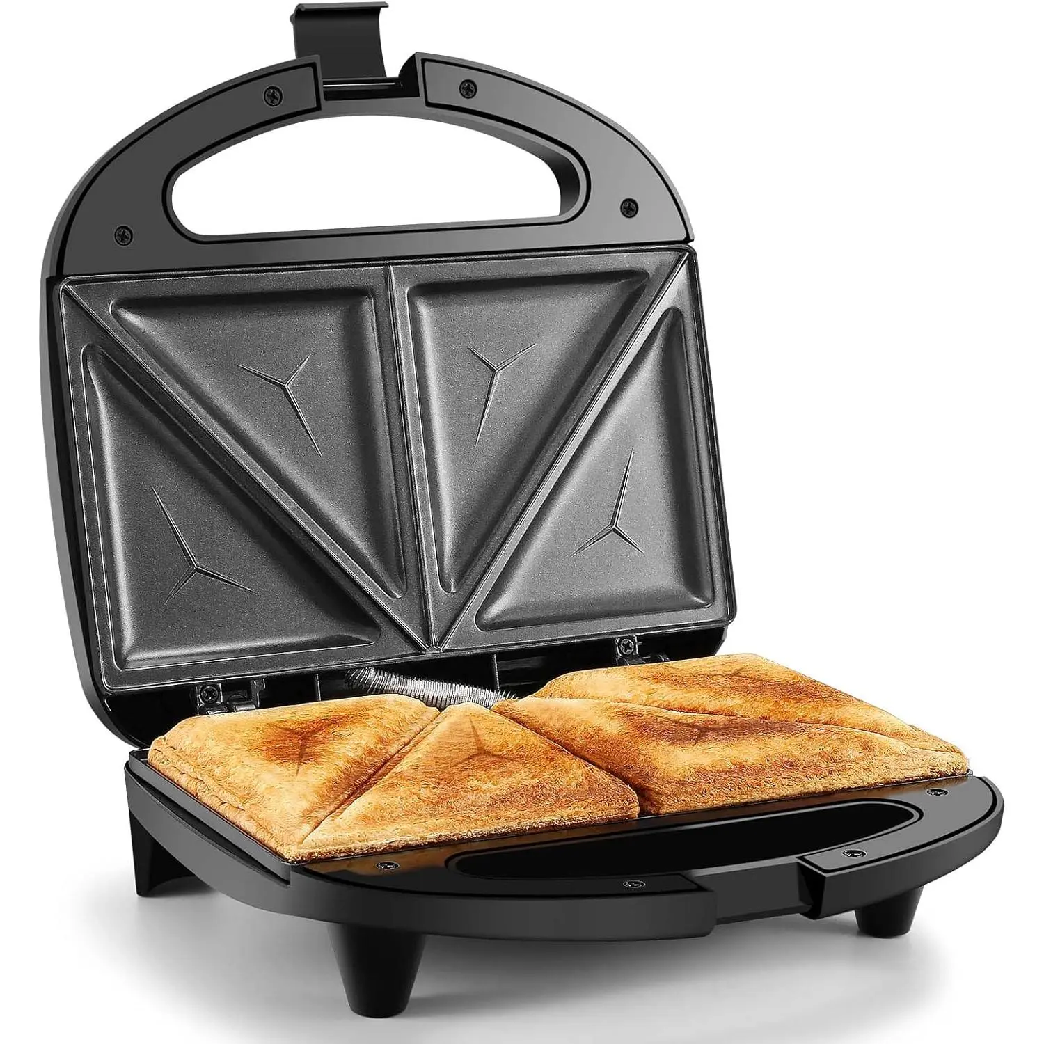 OSTBA 3-in-1 Sandwich Maker, Toaster & Electric Panini Press with Non-Stick Plates, LED Indicator Lights, Cool-Touch Handle, Black Tabletop Nonstick Coating Universal Fry Griddle Kitchen Appliance, Nonstick Coating Griddle