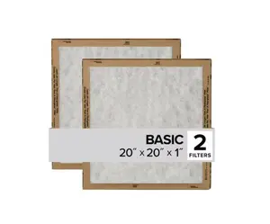 Filtrete 20-in W x 20-in L x 1-in MERV 1 Basic Flat Air Filter (2-Pack)