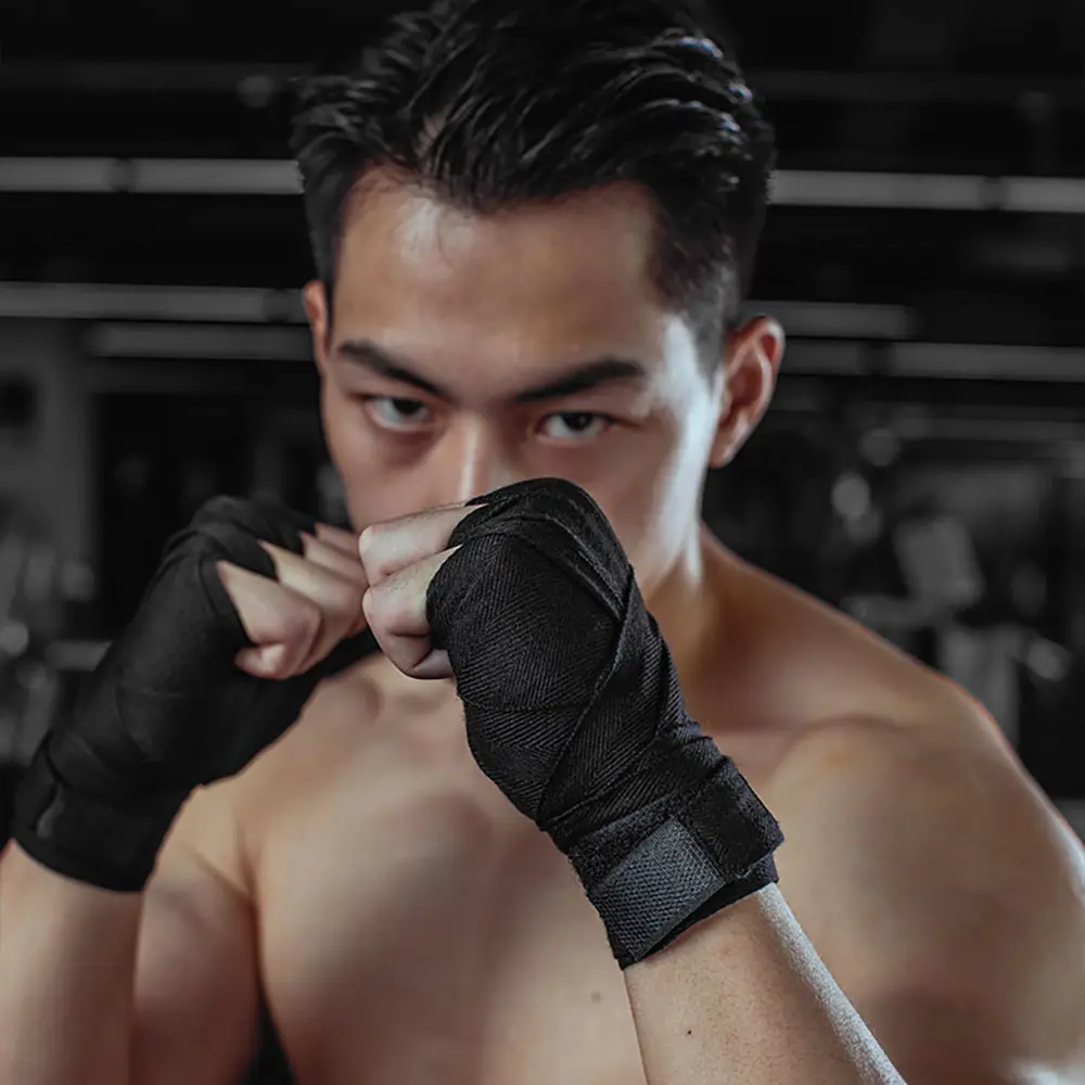 LHU Unisex Solid Breathable Boxing Hand Wraps - 2.5m Straps, Comfortable Breathable Material Handle Bandage Use, Adults' Boxing Training Gear, Fitness Protective Sports Equipment, Long Length