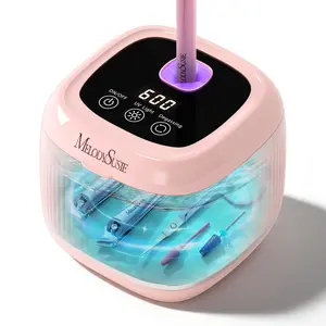 MelodySusie Ultrasonic Cleaner with Sterilization, 2-in-1 Machine for Manicure, Home & Salon, Incompatible with Acetone