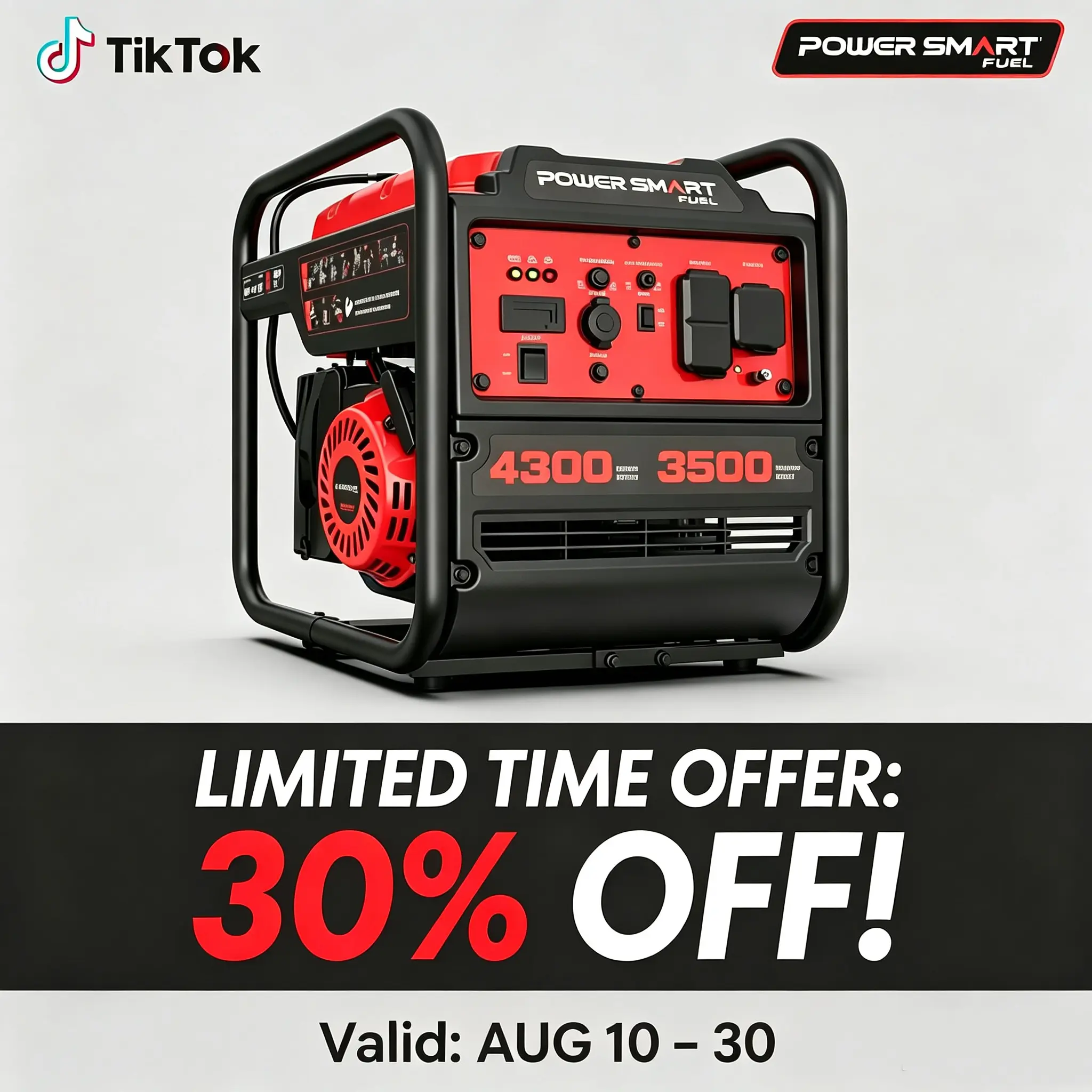 【Summerfinds】PowerSmart 4300W Peak Gas-Powered Inverter Generator - High Power Motor,ECO Mode,RV Ready,EPA Compliant, Auto Low Oil Shut, Parallel to Double,Lightweight,Lifetime Help Desk,Emergency Backup DB5041,DB5041C,DL5040C, Home Inverter