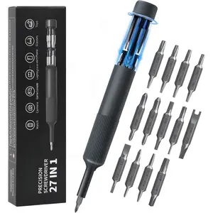 27-in-1 Precision Screwdriver Set Multi Bit Small Screwdriver Magnetic Mini Screwdriver Set Pen Style Manual Repair Tool Kit for Eyeglass, Watch, Computer, Jewelers, Laptop, Electronics, Phone