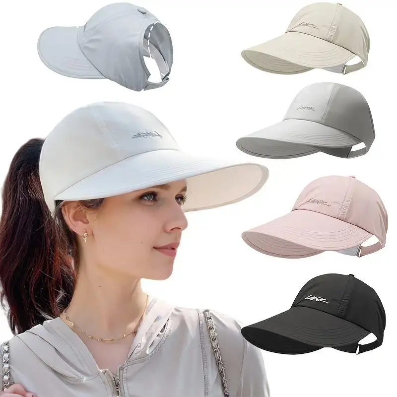 Unisex 2-Pack UPF Sunblock Baseball Caps - Lightweight, Adjustable Velcro Closure, Wide Brim Classic Sports & Outdoor Hats with All-Season Elastic Design (White/Gray/Black, Hats for Women Compatible)