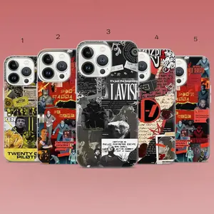 Red Black Indie Aesthetic Phone Case – Alternative Music Style Shock Absorbent Cover