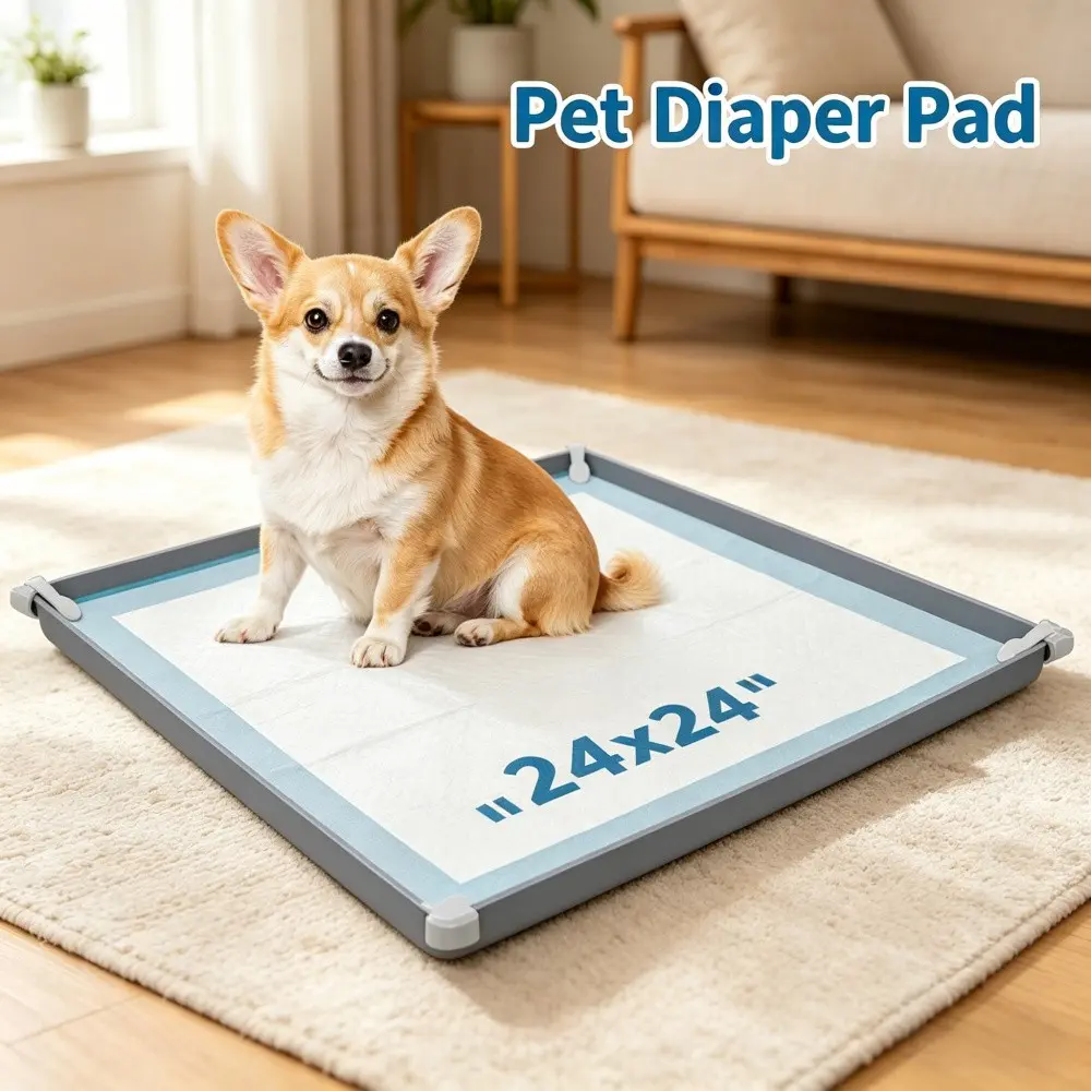 24-Inch Silicone Dog Urinal Puppy Pee Pads, Foldable Portable Non-Slip Pet Floor Protector, Easy Clean Soft Material, Prevents Leaks, Saves Space
