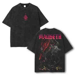 Limite d Edition Elden Ring Game Anime Double Printed Lightweight Acid Washed Tee, Gift For game lover MALIKETH Menswear Top Cotton Shirt unknown pathfinder uniform urban apparel comfy s gangstalicious  boondocks california outfit