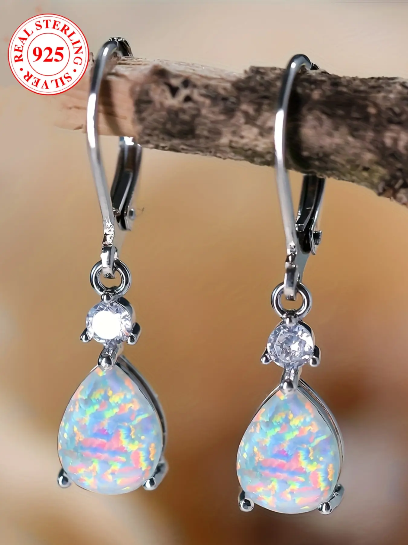 Elegant S925 Silver Water Drop Earrings, Teardrop Earrings, Dangle Earrings, Dangling Earrings, Imitation Opal Design, Women's Luxury Party Jewelry Gift Box Included