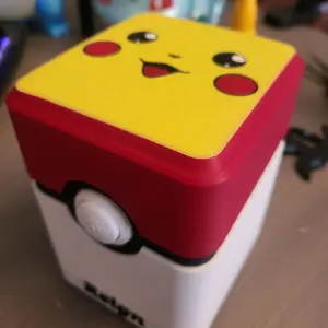 Pikachu Card Box - Pokémon TCG Storage Box with Hinged Lid (Pokeball Theme)