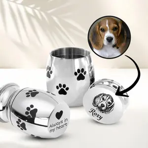 Mini Paw Print Cremation Urn for Dogs & Cats – Personalized Pet Memorial Keepsake – Engraved Ash Holder – Pet Loss Gift