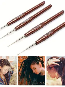Professional Wig Making Braiding Styling Tools, 0.5-0.8mm Multi-Sizes Available, Smooth Handle, Wig Crochet Hook Set, Hair Braiding Tool