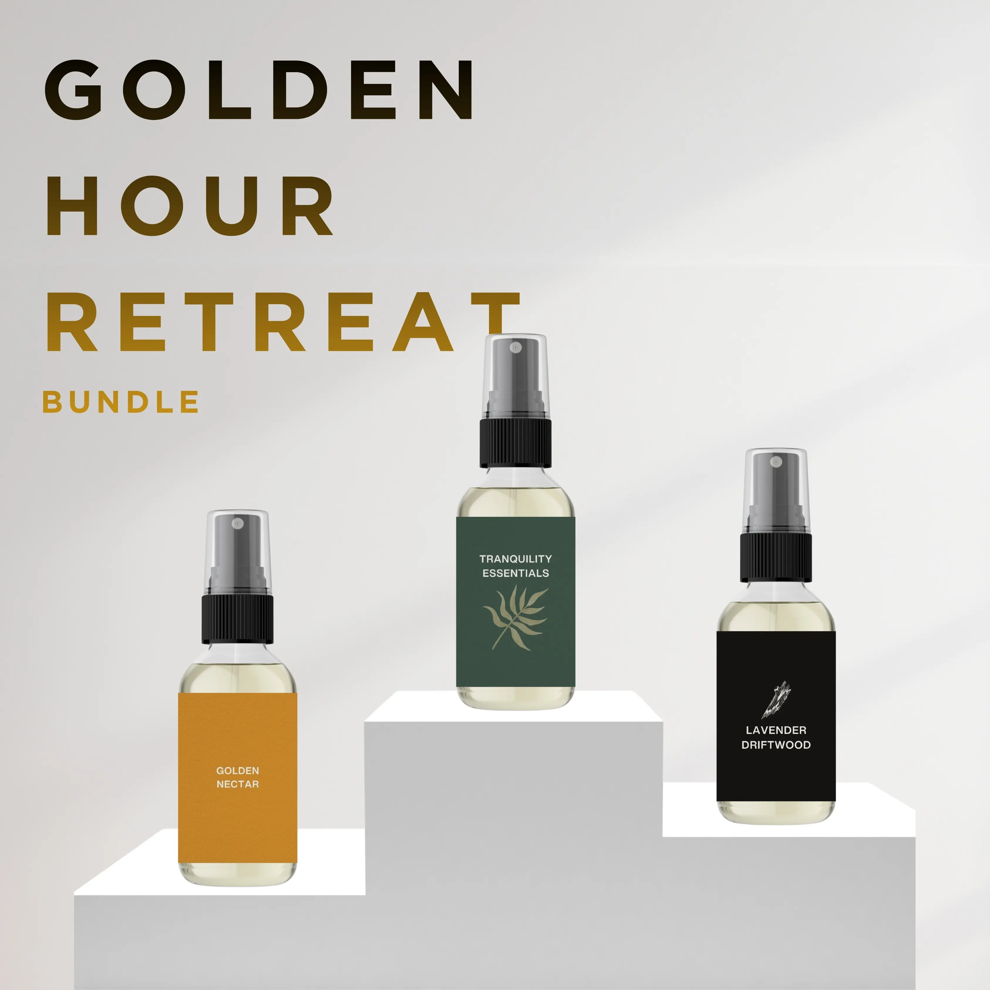 Golden Hour Retreat Linen Spray Bundle | 3 Pack Home & Room Spray Set | Pet Friendly Linen Mist for Bedding, Kids Room, Pillow Spray & Home Fragrance