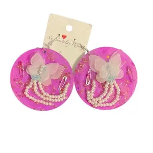 Custom Circle Resin Collage Earrings