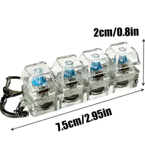 Light Up Clicky Keyboard Switches 7.5cm x 2cm Fun & Interesting to Play With for Gaming and Typing