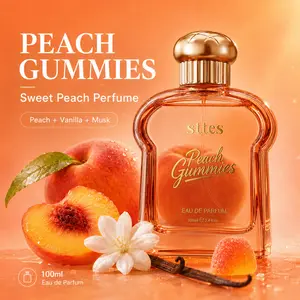 sttes Peach Gummies Eau de Parfum for Women, Sweet Peach Fruity Floral Perfume, Long Lasting Fragrance Spray, 100ml/3.4 fl oz