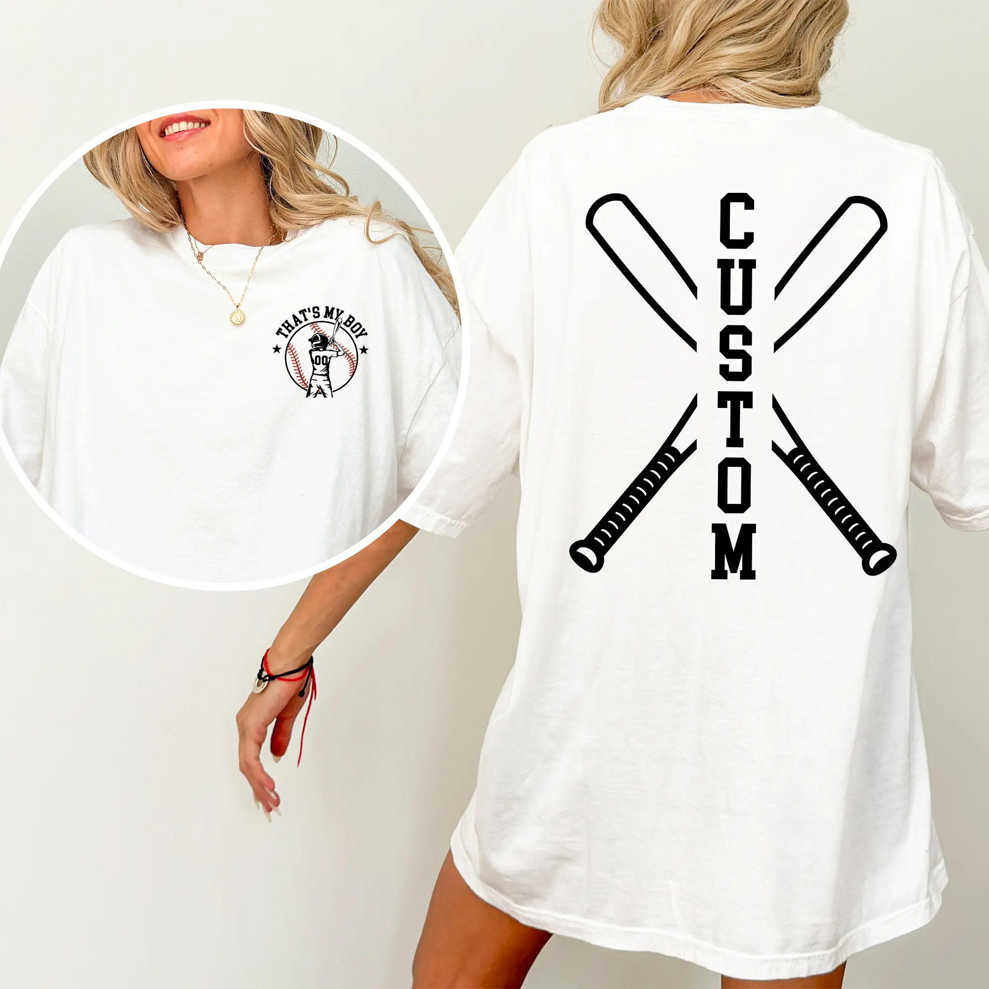 Custom That's My Boy Baseball Mom Comfort Colors Shirt, Personalized Baseball Mom Gift, Sport Mom Outfits, Game Day Clothing, Gift For Baseball Mama