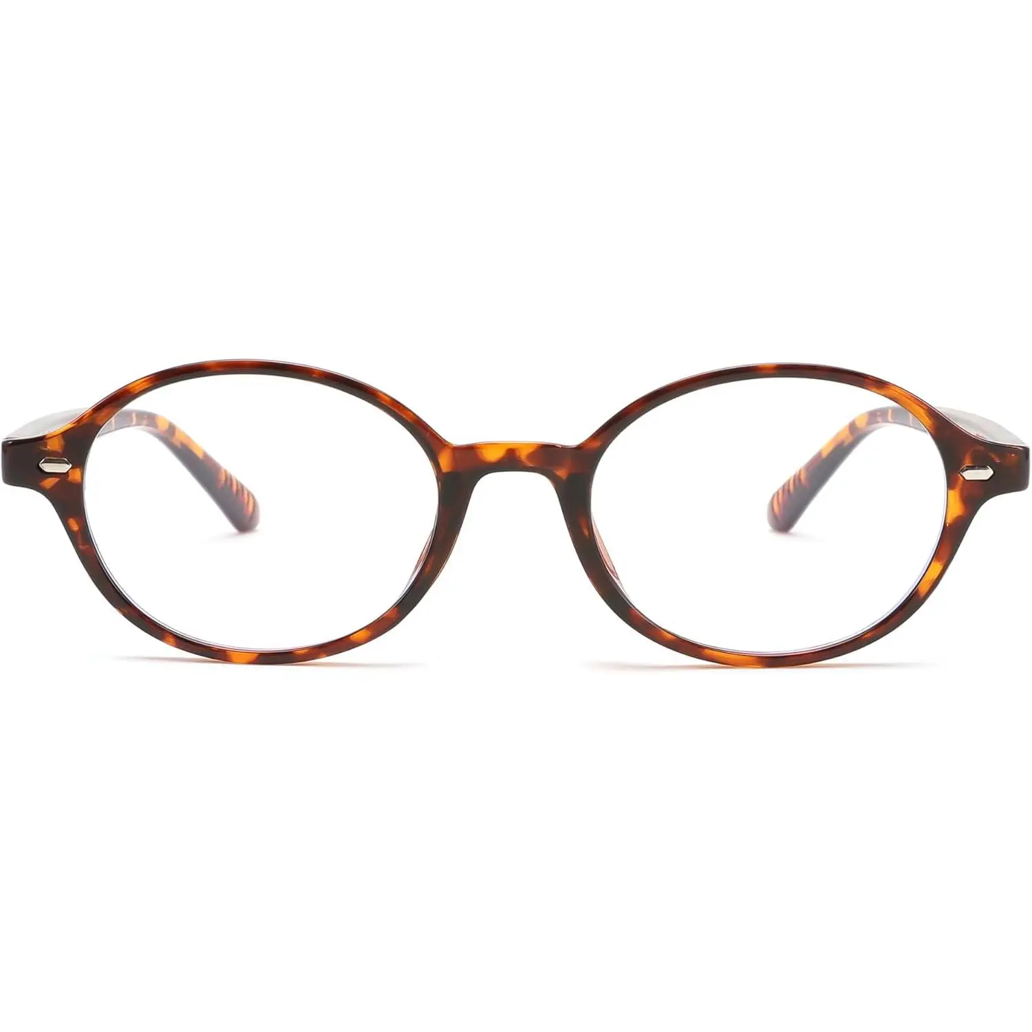 FEISEDY Vintage Oval Glasses for Women Men Stylish Lightweight 90s Eyeglasses Fake Nerd Y2k Eyewear Frame B0242