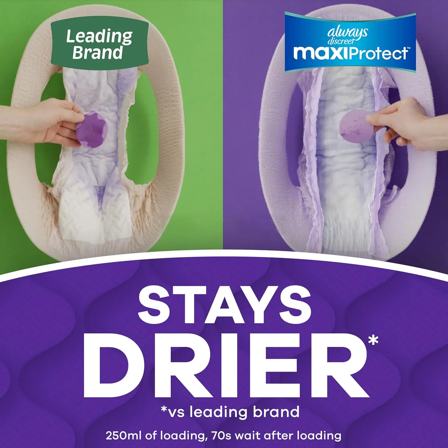 Women's Always Discreet MaxiProtect Disposable Adult Diapers, Scented Maximum Plus Absorbency Briefs, Bladder Leak & Postpartum Essentials Protection, Size L, 14 Count