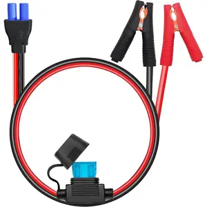 10AWG EC5 Jump Starter  with  Clamps,12V  Clips to EC5 Connector Extension   for   Jump Starter Booster.(2FT)