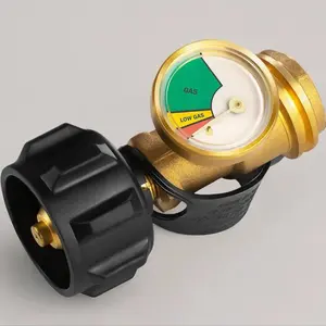 Propane Tank Gauge Level Indicator & Leak Detector – Fits 5lb to 40lb Tanks with Type 1 Connection (Set of 2), Universal for BBQ, RV, Heater & More