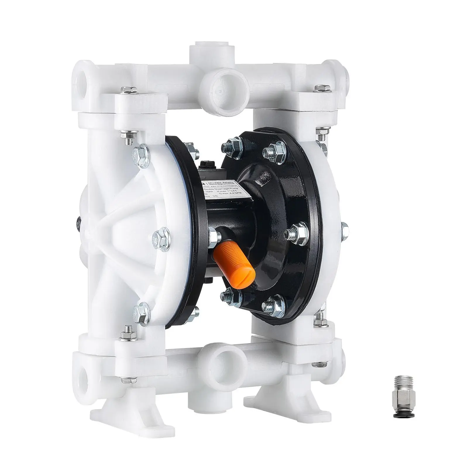 【Summerfinds】VEVOR Air-Operated Double Diaphragm Pump - 4.4 GPM, 1.5 in Inlet/Outlet, 100 PSI Max Polypropylene Pneumatic Pump - Leak-Proof, Corrosion-Res. for Agricultural Spraying, Automotive Industries