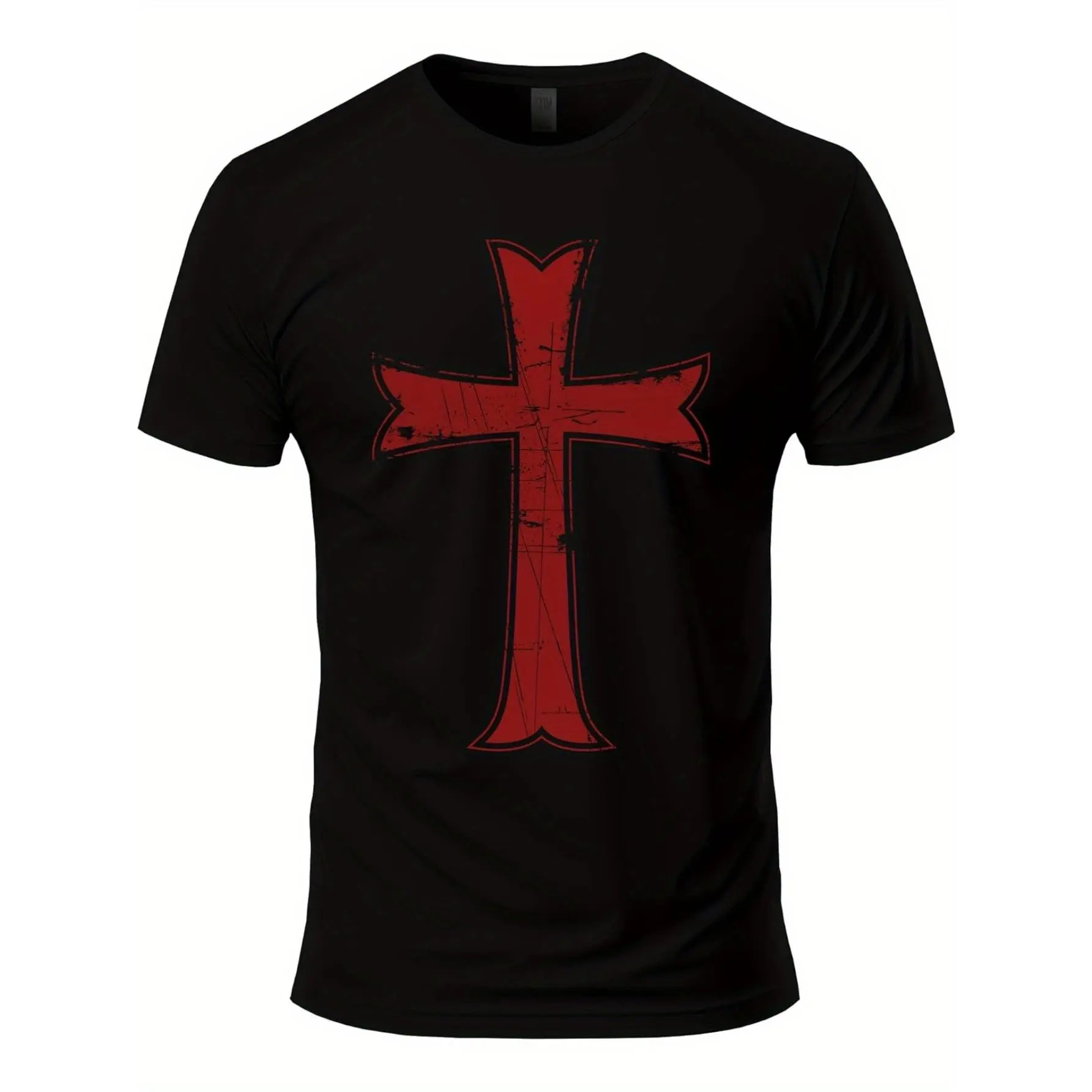 ⚔️ ⚜️ Crusader Knight Templar Cross Short Sleeve Pattern T-Shirt Pure Cotton Men's T-Shirt Comfortable Style,100% Cotton T-Shirt Classic Cotton Tee Men's T-Shirts Cotton Menswear Casual Short-Sleeve Fun Shirts Comfort Wear S-XXXXL