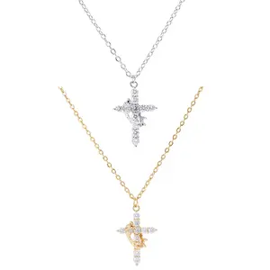 Simple Crown & Cross Pendant Choker Necklace for Women & Men & Girls Pretty Crown Cross Necklace For Daily Clothing Decor Trendy All-match & Exquisite Jewellery Charms Gifts for Fashion