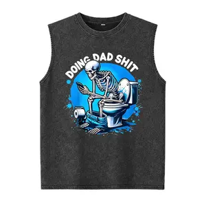 Do Dad Shit Dad Jokes Steel Frame Snowmobile Dad Funny Dad Father'S Day Washed Vest