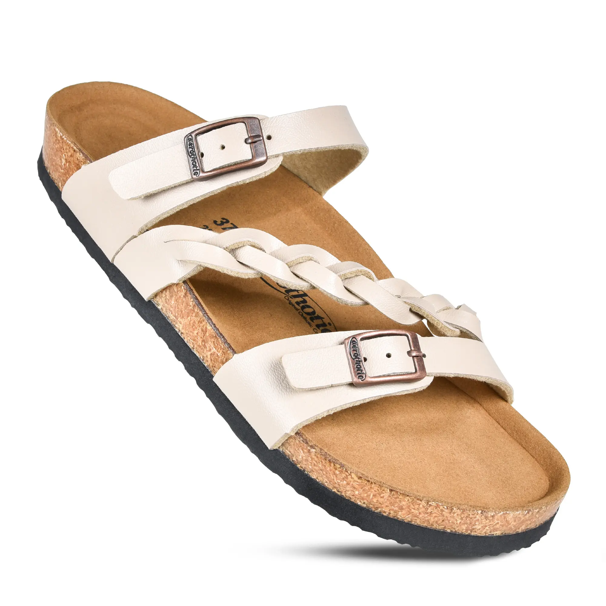 AEROTHOTIC | Viking Cork Sandals for Women | Synthetic Leather | Adjustable Braided Straps | Memory Foam | Non-Slip Sole