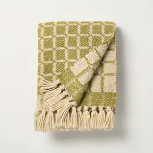 Grid Throw Blanket Green - Hearth & Hand with Magnolia