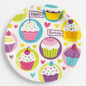 Cupcake Party 7" Round Paper Plates