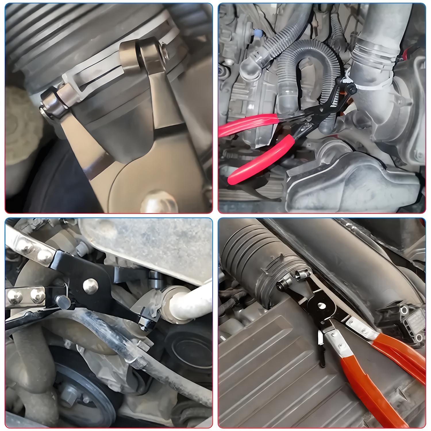 Hose Clamp Pliers with Swivel Flat Band Jaws Automotive Repair and Maintenance Tool for Automotive Cooling Systems Radiators Heaters Water Hoses