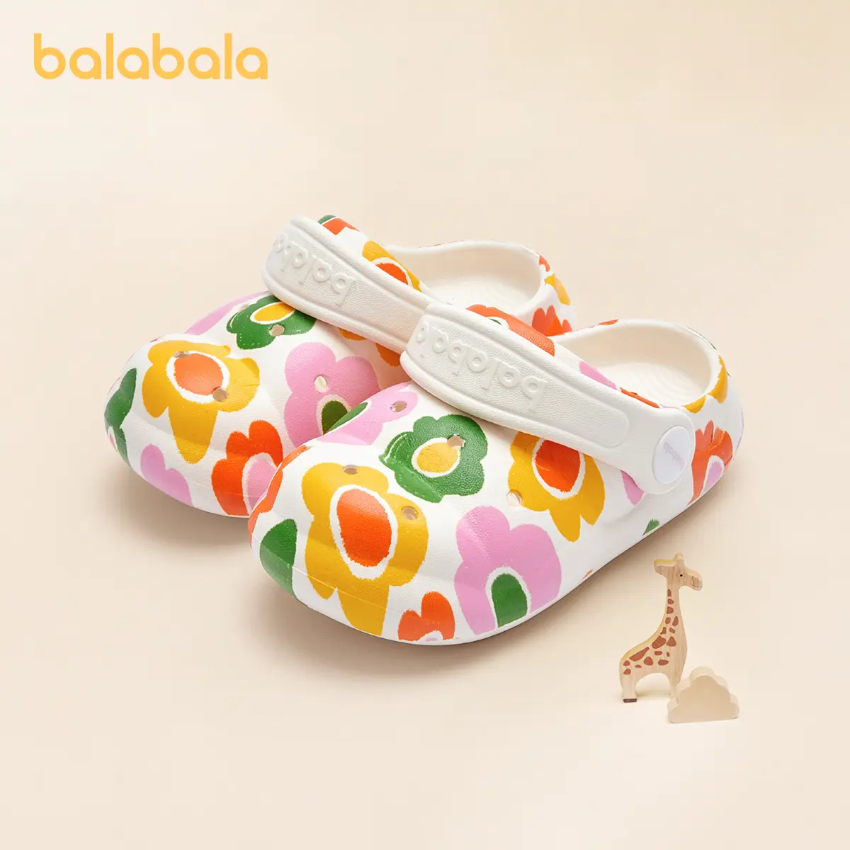 balabala Kids' Colorblock Slides with a Cute Cartoon Sole, Fun Non-Slip Slippers for Toddler Boys and Girls, Comfortable Round Toe Design, Fun Slippers, Cute Cartoon Slides, Flat Slides