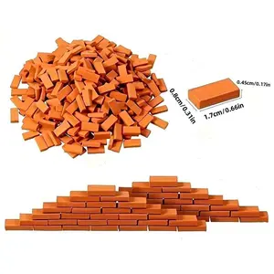 1:16 Scale 50PCS Realistic Mini Bricks for Crafts Red Gray Handmade Model Brick Walls Landscapes, Hobby Projects & Construction