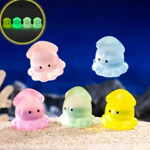 Cute Octopus Design Ornament, 60/80pcs Luminous Glow in the Dark Mini Octopus Decoration, DIY Decoration Accessories for Home & Car & Garden, Decorative Collectible Figurines, Cute Cartoon Figurine, Kawaii Display Decor, Decorative Figures