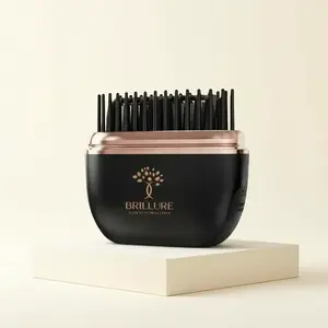 Brillure Wireless Mini Hair Straightener Brush Portable Cordless USB Rechargeable Travel Styler with Copper Plates for Instant Smooth Hair Frizz Control Lightweight