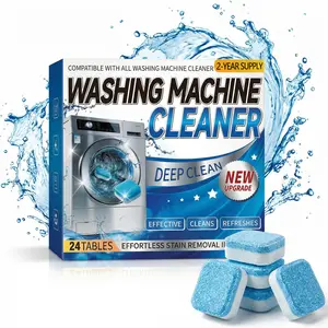 24 Pack - Washing Machine Cleaner Tablets, Deep Cleaning & Descaling, Eco-Friendly Deodorizer, Cleans Drum & Seal for HE Front Load & Top Load Washers, Septic Safe