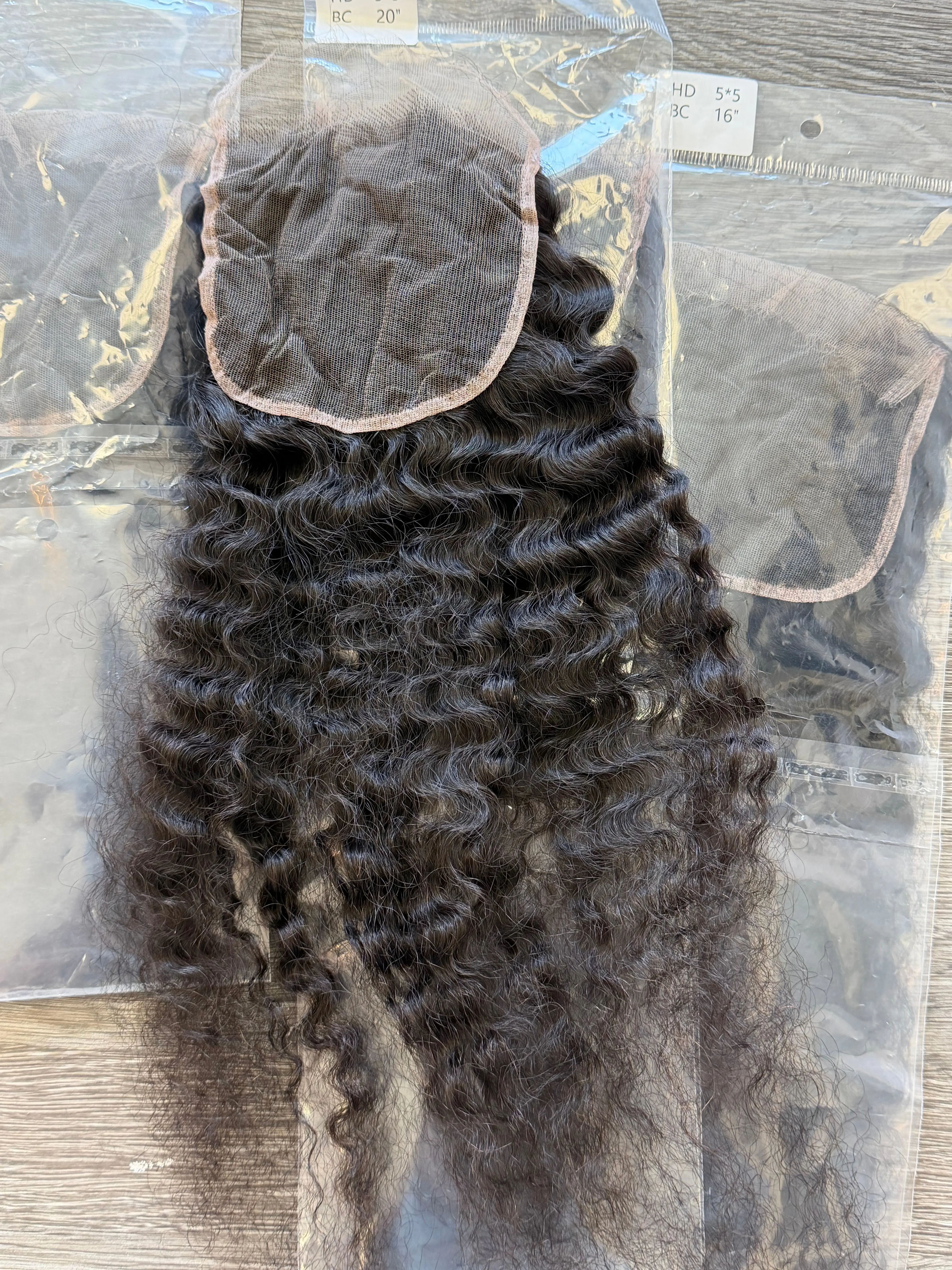 14” Burmese Curly Hair HD 5x5 Lace Closure Free Part 100% Human Hair