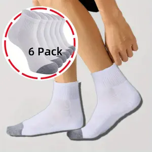 6Pairs Men's Athletic Ankle Socks Thick Cushion Running Socks for Men&Women for Gym, Swimming, Casual Wear