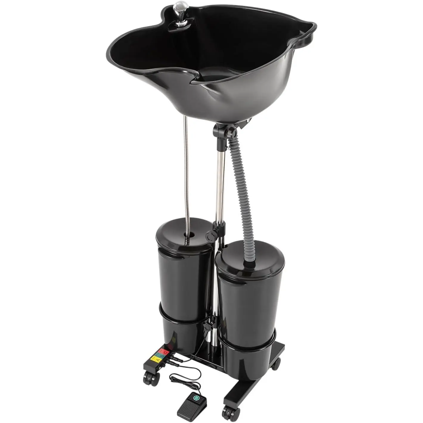 Portable Hair Cleaning Shampoo Bowl with Electric Pump - Height-Adjustable Stand, Dual-Bucket Sink, Hair Washing Station for Home & Barber Use, Ensures Comfortable Shampoo Experience, Sturdy