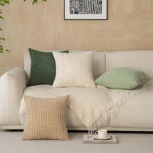 2-Pack 18x18 in Bubble Velvet Textured Pillow Covers, No-Fill Soft Washable Decorative Cushion Cases for Sofa, Bedroom Home Textiles & Pillows Decor