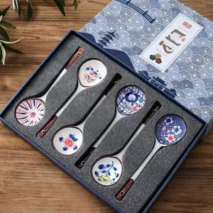 Creative Ceramic Dessert Spoon Set, 6-Piece Gift Box, Modern Stirring Spoons, Washable Soup Spoons, Perfect for Gifts and New Year