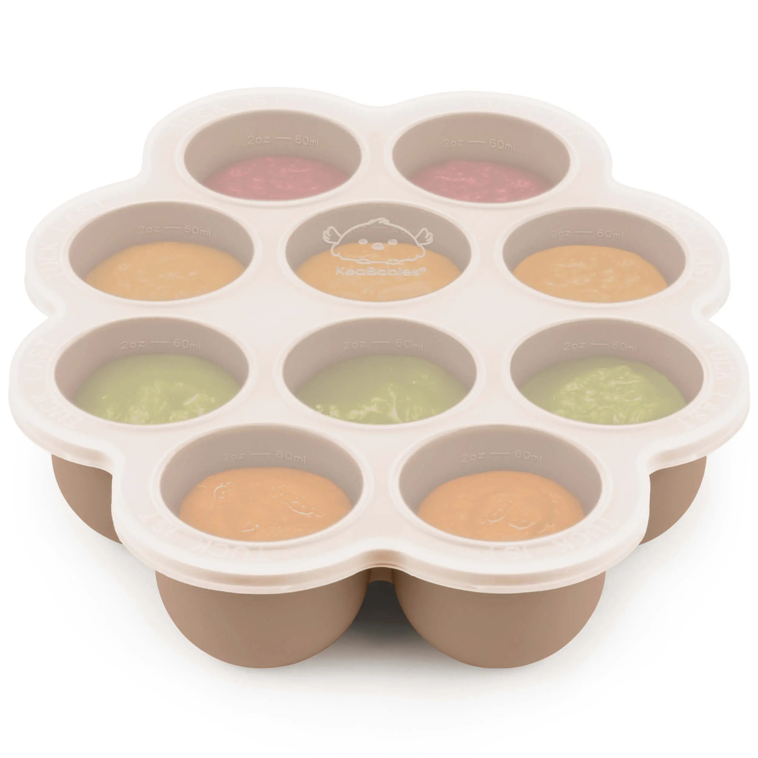 KeaBabies Silicone Food Freezer Trays with Lid, 2oz x 10 Pods Baby Food Storage Containers, Easy Puree Meal Prep, Breast Milk Silicone Freezer Molds, Dishwasher, Microwave Safe, BPA-Free